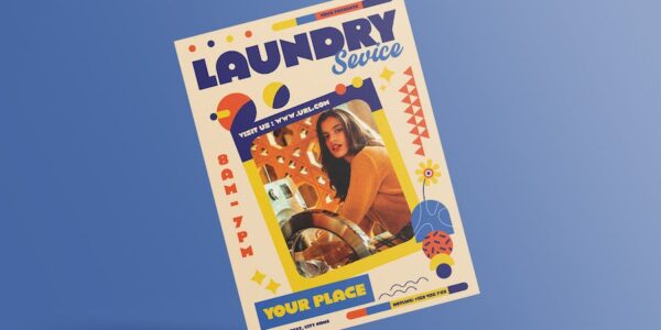 Banner image of Premium Laundry Service Flyer  Free Download