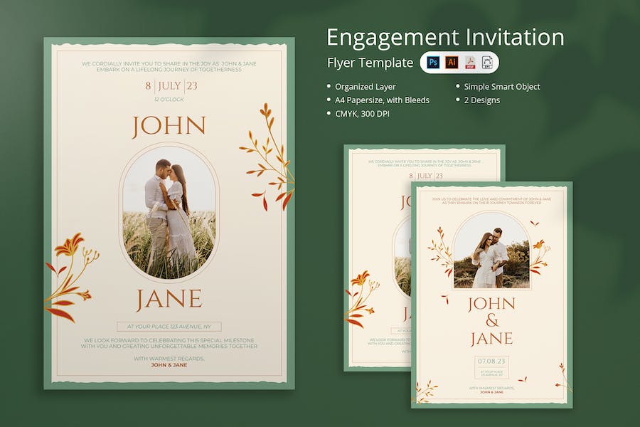 Banner image of Premium Nime Engagement Invitation Flyer  Free Download