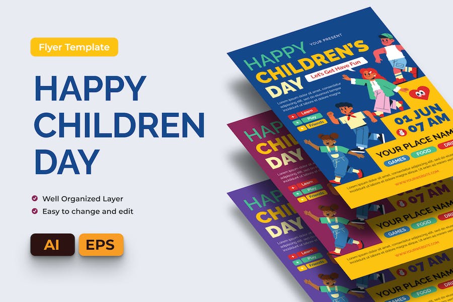 Banner image of Premium Children's Day Flyer Template  Free Download