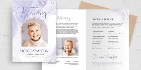 Banner image of Premium Purple White Funeral Template  Free Download