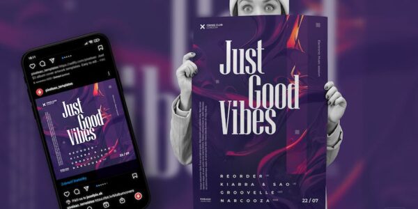 Banner image of Premium Good Vibes Event Poster/Party Flyer  Free Download