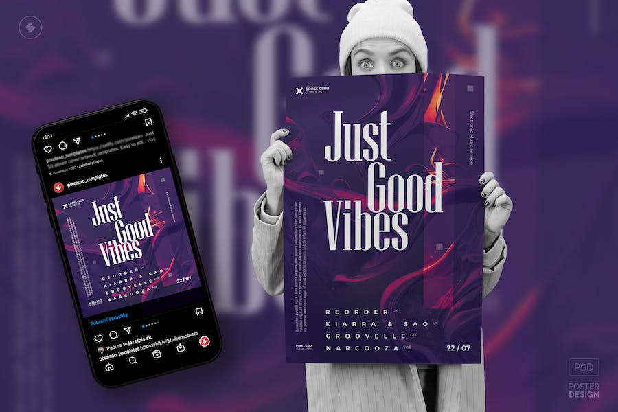 Banner image of Premium Good Vibes Event Poster/Party Flyer  Free Download