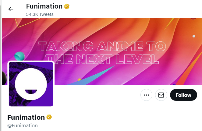 A profile image of the twitter account of Funimation