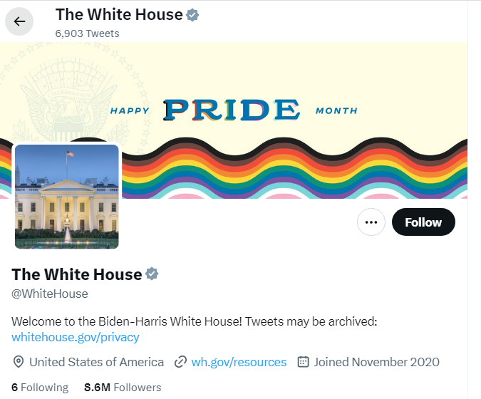 An Image of The White House twitter profile image