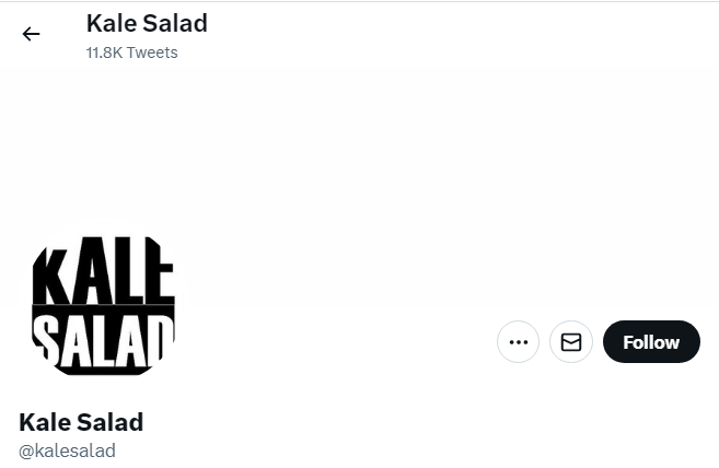 A profile image of the twitter account of Kale Salad