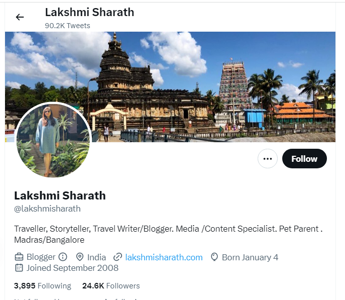 An Image of Lakshmi Sharath Twitter Profile