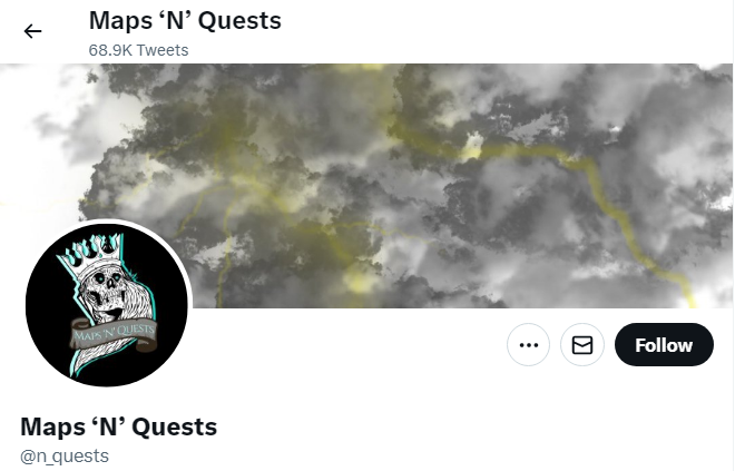 A profile image of the twitter account of Maps ‘N’ Quests