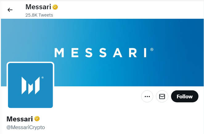 A profile image of the twitter account of Messari