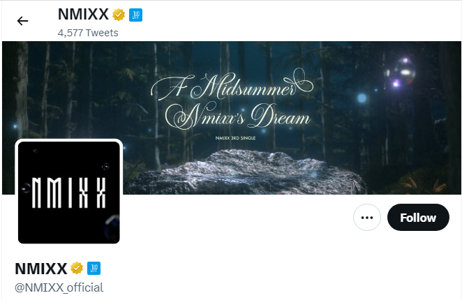 A profile image of the twitter acoount of NMIXX