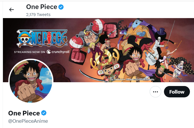 A profile image of the twitter account of One Piece