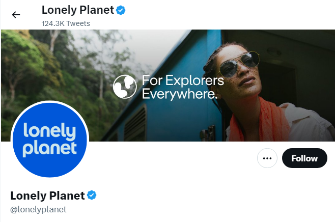A profile image of the twitter account of Lonely Planet