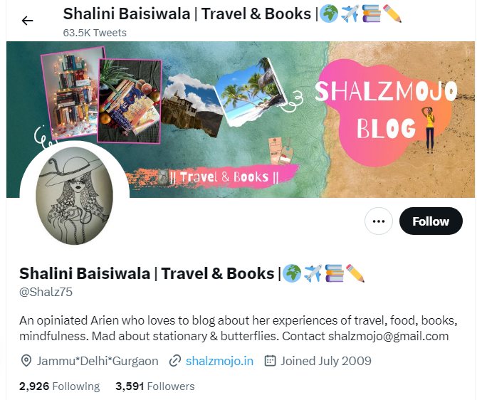 An Image of Shalini Bhatia Twitter Profile