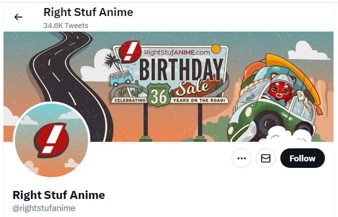 A profile image of the twitter account of Right Stuf Anime