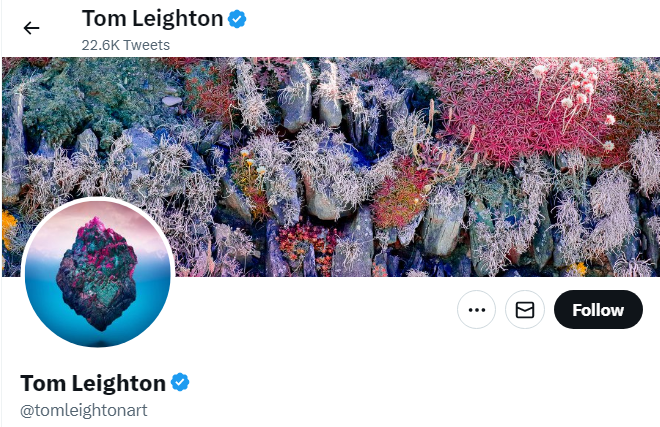 A profile Image of the official twitter account of Tom Leighton