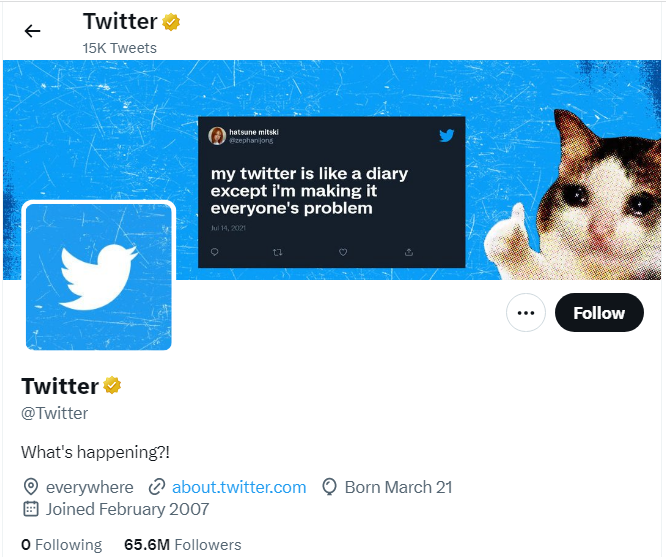 An Image of official twitter account twitter profile 