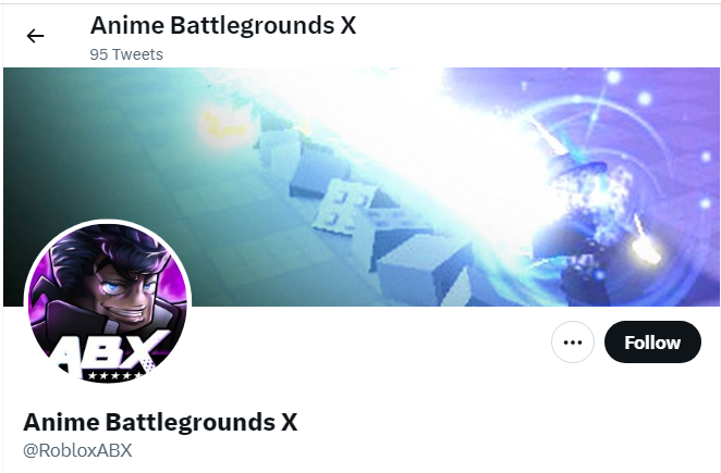 A profile image of the twitter account of Anime Battlegrounds X