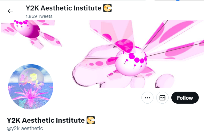 A profile image of the twitter account of Y2K Aesthetic Institute