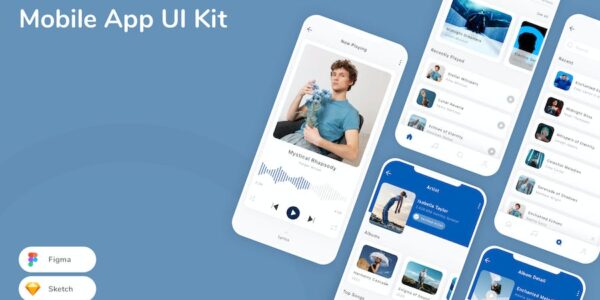 Banner image of Premium Music Player Mobile App UI Kit  Free Download