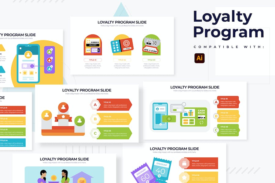 Banner image of Premium Marketing Loyalty Program Illustrator Infographics  Free Download