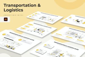 Banner image of Premium Transportation & Logistics Illustrator Infographic  Free Download