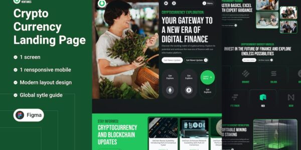 Banner image of Premium Uechain Ventures Crypto Currency Landing Page  Free Download