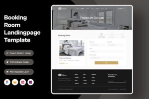 Banner image of Premium Booking Room Landing Page Template  Free Download