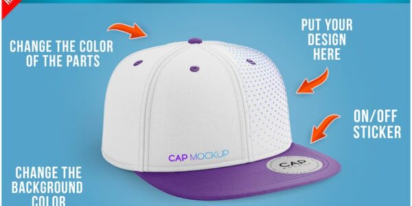Banner image of Premium Snapback Cap with Sticker Mockup Template  Free Download