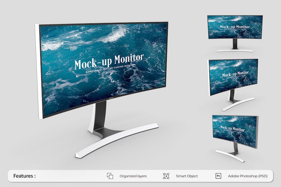 Banner image of Premium Samsung Ultra Monitor Mockup  Free Download