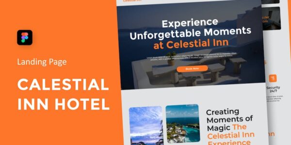 Banner image of Premium Celestial Inn Hotel Landing Page Figma  Free Download