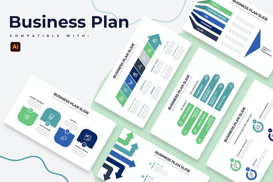 Banner image of Premium Business Plan Illustrator Infographics  Free Download