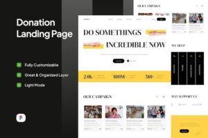 Banner image of Premium Donation Landing Page Aderma  Free Download