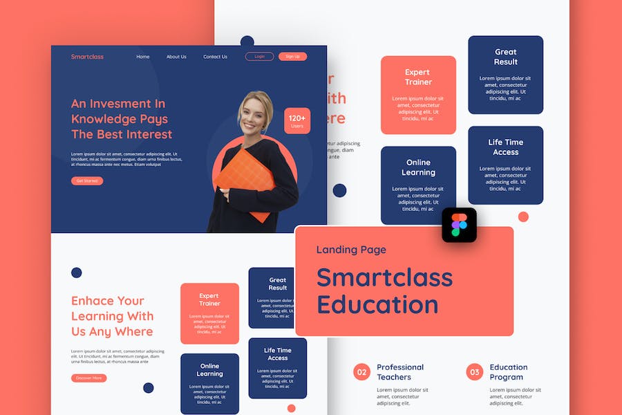 Banner image of Premium SmartClass Course Education Landing Page  Free Download