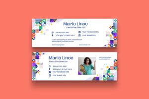 Banner image of Premium Signature Email with Geometric Design  Free Download