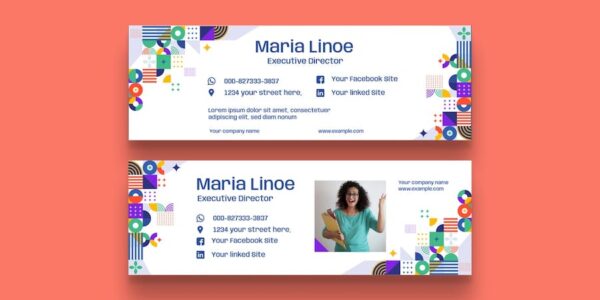 Banner image of Premium Signature Email with Geometric Design  Free Download