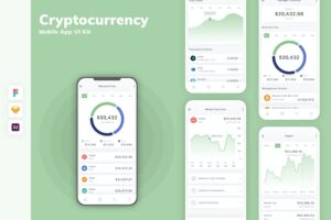 Banner image of Premium Cryptocurrency Mobile App UI Kit  Free Download