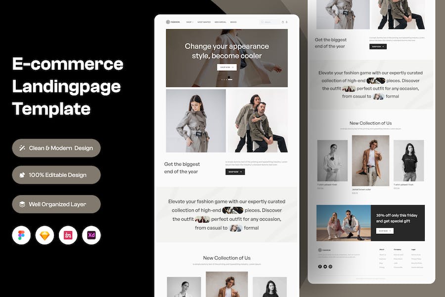 Banner image of Premium E-Commerce Landing Page  Free Download