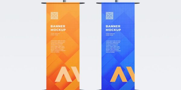Banner image of Premium Vertical Banner Mockup  Free Download