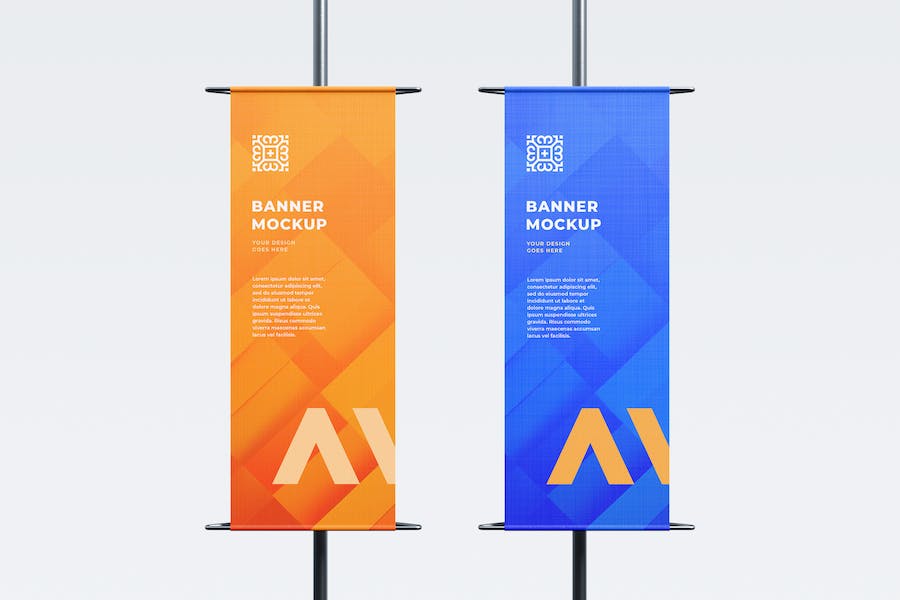 Banner image of Premium Vertical Banner Mockup  Free Download