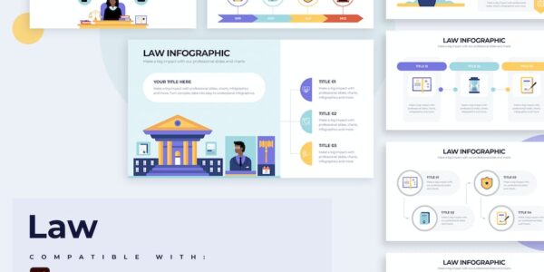 Banner image of Premium Business Law Illustrator Infographics  Free Download