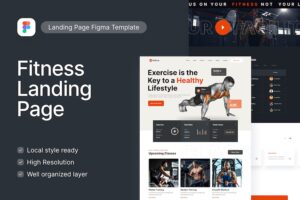 Banner image of Premium Fitzone Fitness and Wellness Figma Template  Free Download