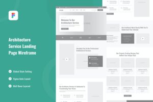 Banner image of Premium Architecture Service Landing Page Wireframe Figma  Free Download