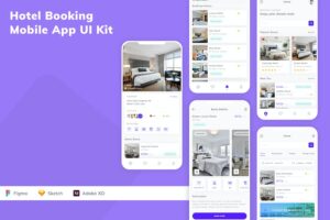 Banner image of Premium Hotel Booking Mobile App UI Kit  Free Download