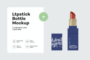 Banner image of Premium Opened Glossy Lipstick Mockup  Free Download