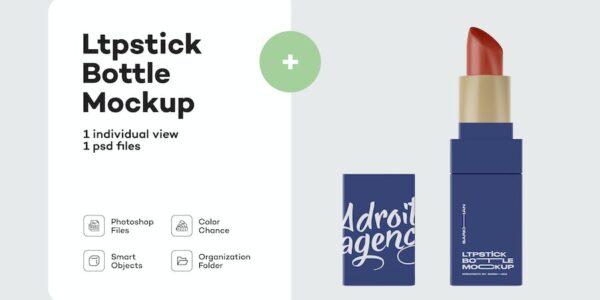 Banner image of Premium Opened Glossy Lipstick Mockup  Free Download