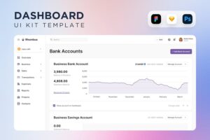 Banner image of Premium Bank Accounts Dashboard UI Kit  Free Download