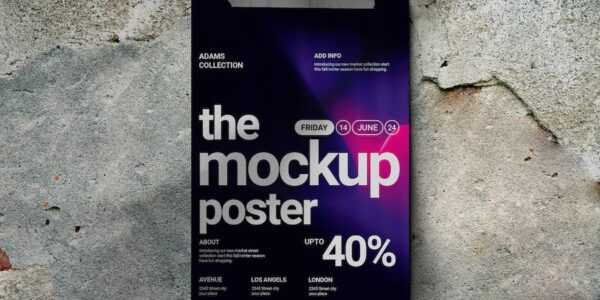 Banner image of Premium Duck Tape Poster Wall Mockup  Free Download