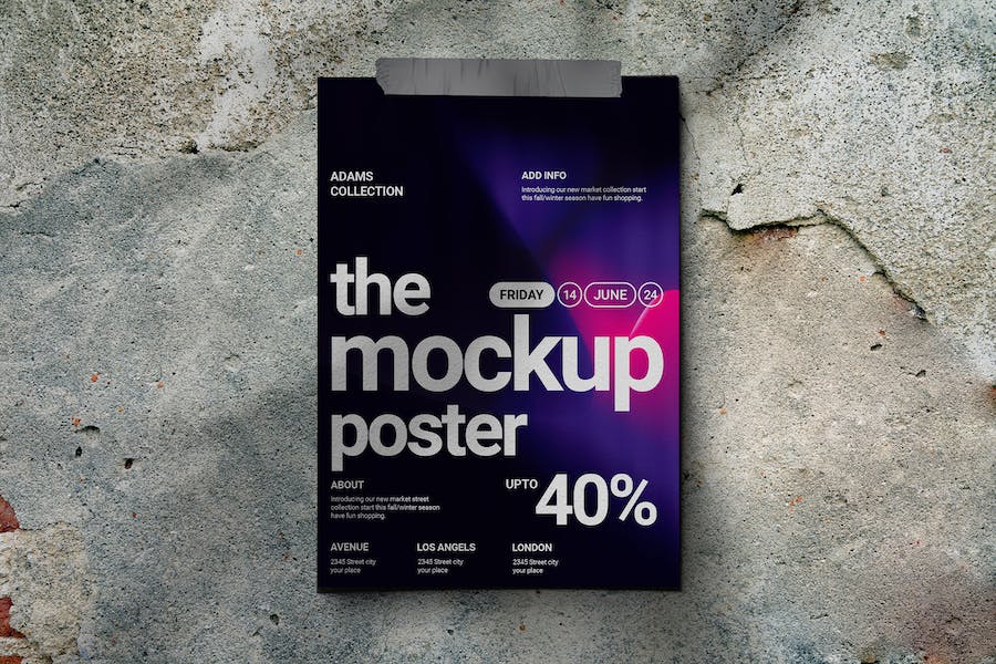 Banner image of Premium Duck Tape Poster Wall Mockup  Free Download