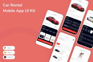 Banner image of Premium Car Rental Mobile App UI Kit  Free Download