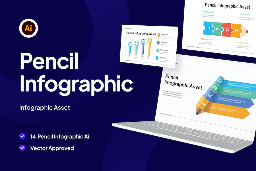 Banner image of Premium Complete Pencil Infographic Asset - Illustrator  Free Download