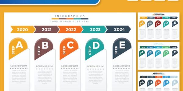 Banner image of Premium 5 Step Infographic Elements  Free Download